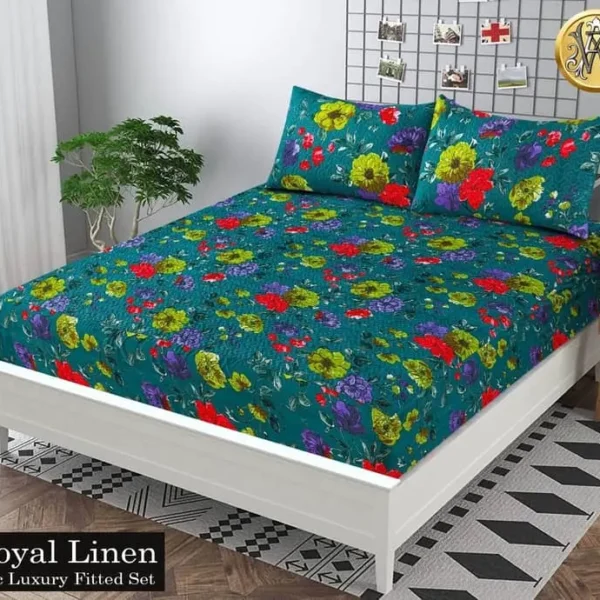 luxury Fitted Bedsheet Green flower