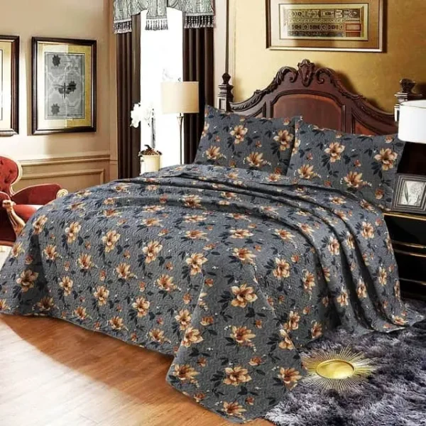 Royal linen bedspread-Floarl Printed 6Pcs