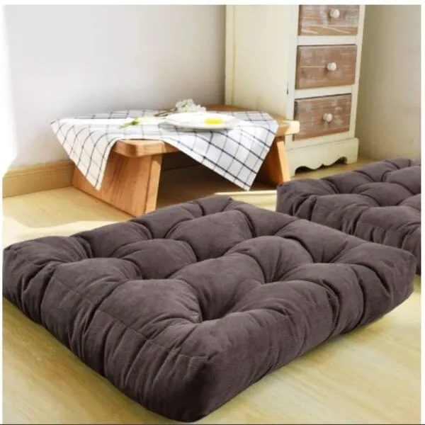 Velvet Floor Cushion 1 Pair Set-Pepsi