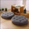 Velvet Round Floor Cushion Pair Set-Grey