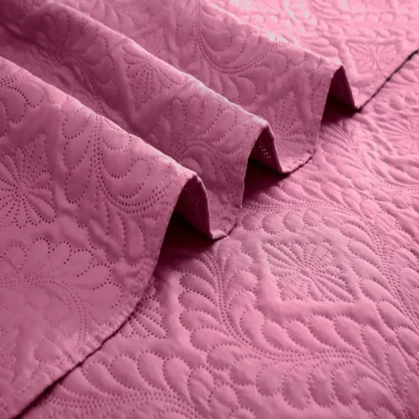 Luxury Polo Quilted 3 PC Bedspread- Pink