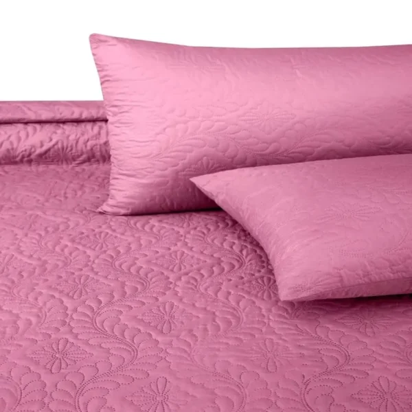 Luxury Polo Quilted 3 PC Bedspread- Pink