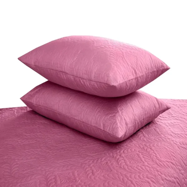 Luxury Polo Quilted 3 PC Bedspread- Pink