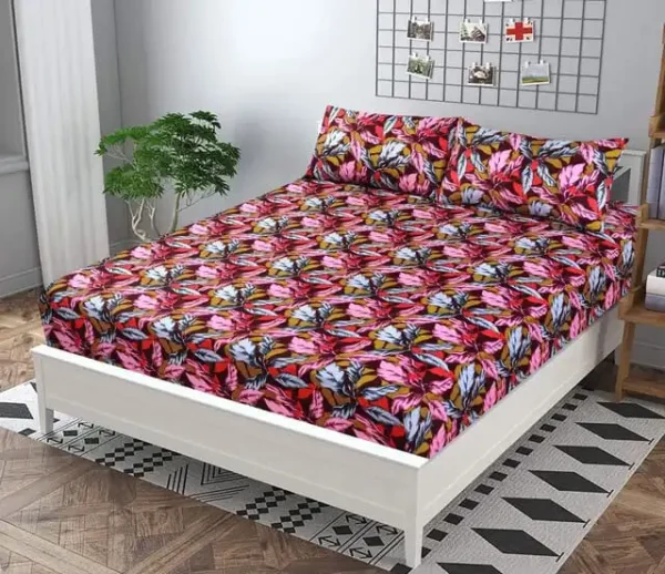 plain microfiber fitted bedsheet-floral design