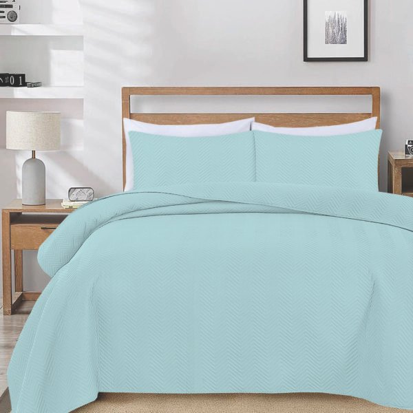 Luxury Polo Quilted 3 Pcs Bedspreads – SKY BLUE