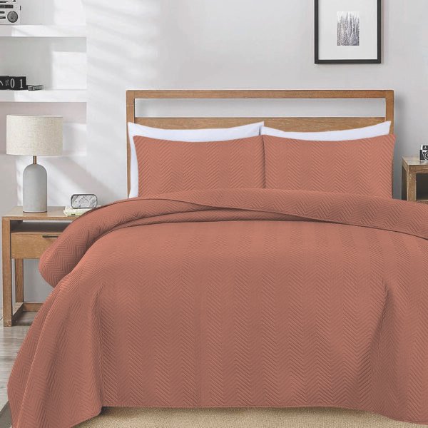 Luxury Polo Quilted 3 Pcs Bedspreads – CAMEL BROWN