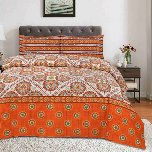 3 Piece King size Pure cotton Bedsheet-2403