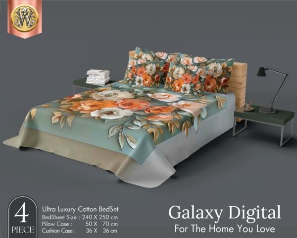 Celestial Harmony Galaxy Digital 4Pc Bedsheet Set