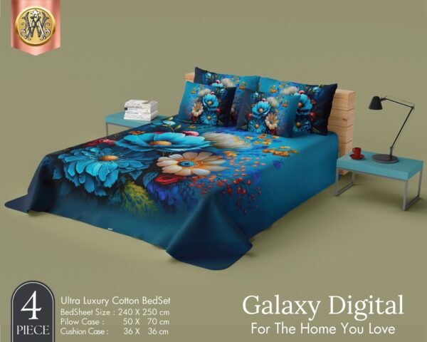 Cosmic Osis Galaxy Digital 4Pc Bedsheet Set