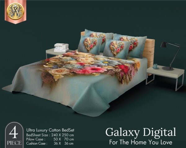 Celestial Breeze Galaxy Digital 4Pc Bedsheet Set