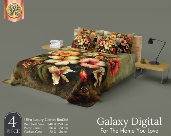 Interstellar Glam Galaxy Digital 4Pc Bedsheet Set